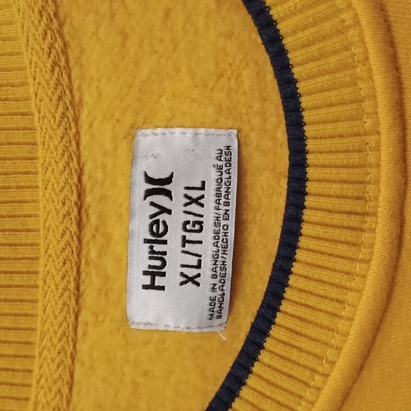 Hurley XL Royal Gold Dropout Ivy League Fleece lined crew neck pullover sweatshi - Picture 2 of 8
